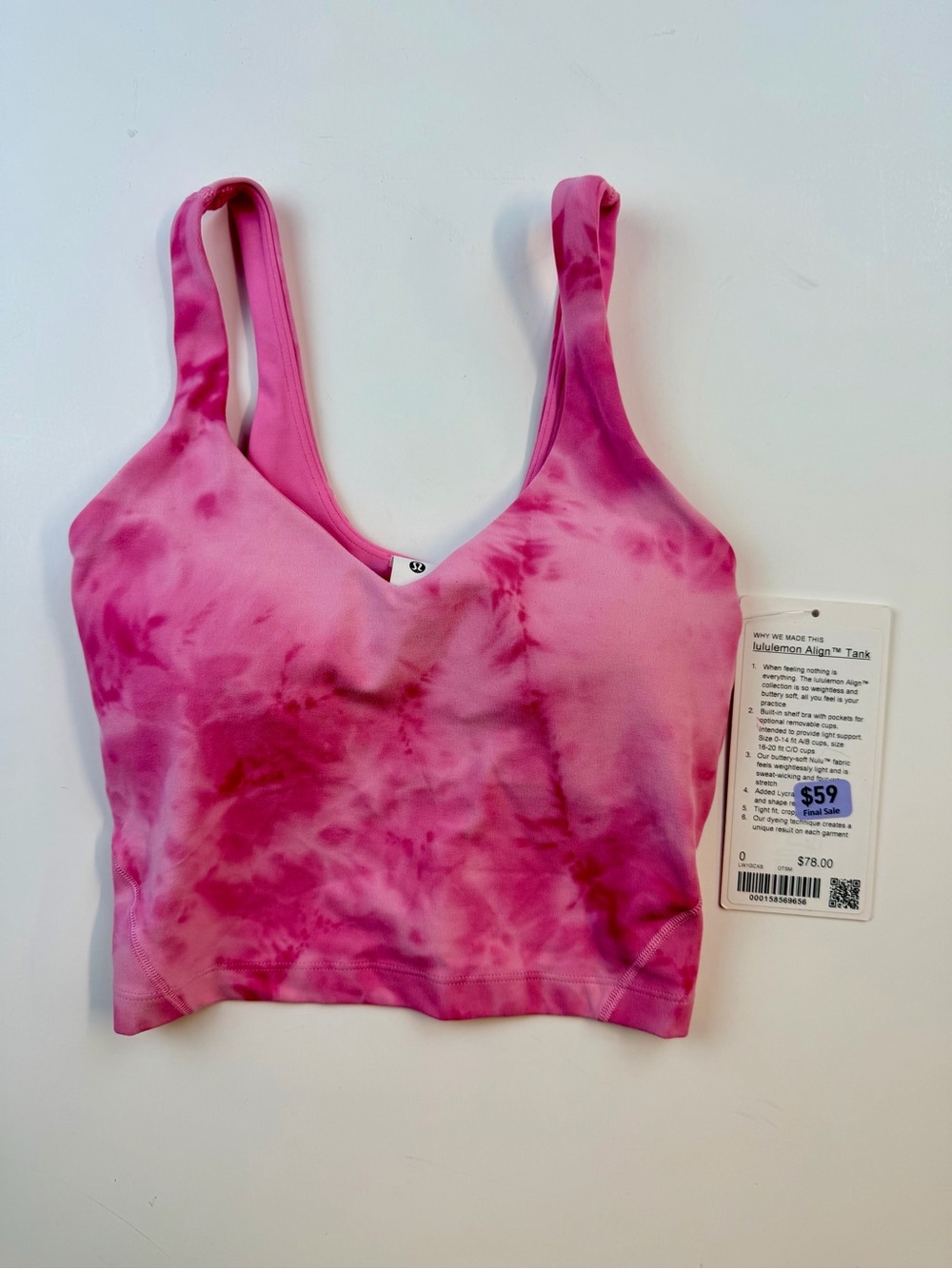 lululemon athletica Pink Tie-Dye Align Tank Crop